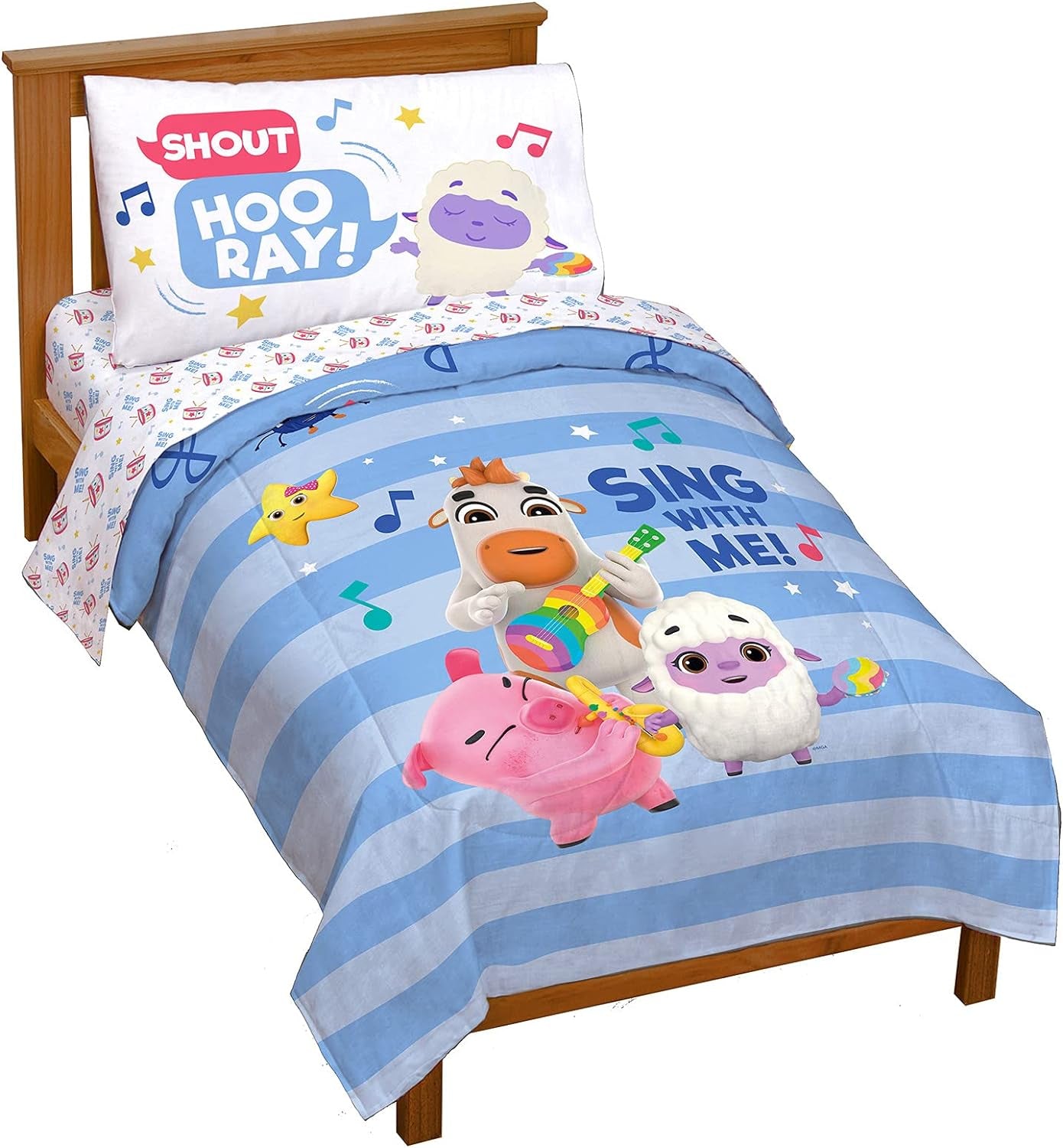 Jay Franco Trend Collector Believe 4 Piece Toddler Bed Set - Includes Comforter & Sheet Set - Super Soft Fade Resistant Microfiber Bedding