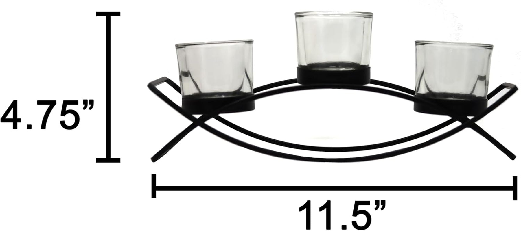 Seraphic Iron Arch Table Centerpiece Decoration 3 Cups
