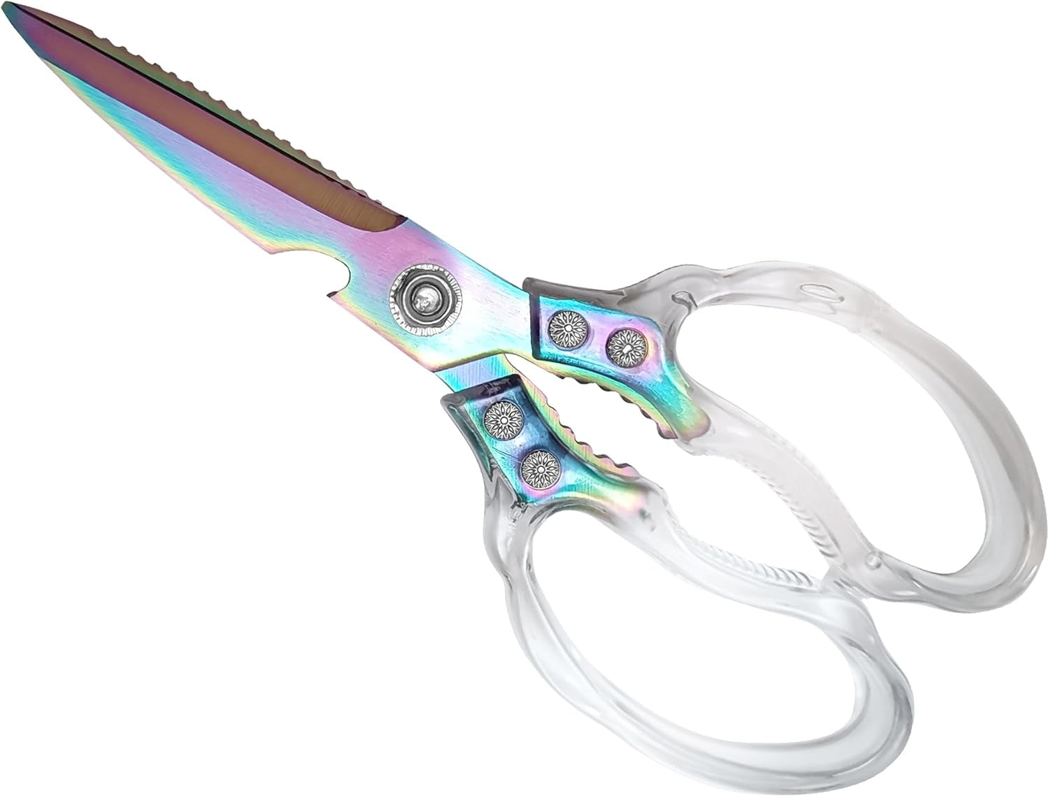 Heavy Duty Sharp Kitchen Scissors, Dishwasher Safe, Cooking Shears for Meat, Chicken, Fish, Poultry, Herb, Bread (Purple)
