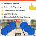 1 Cup/236 mL Blue Replacement Lids/Covers for Pyrex 7202-PC, Anchor Hocking & Klare Ware Storage Bowls *Lids Only - Glass Container Not Included* (6 Pack, Blue)