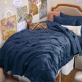 Bedsure Queen Comforter Set Grey - Bed in a Bag Queen Size 7 Pieces, GentleSoft™ Pintuck Bed Set Gift for Family, Pinch Pleat Grey Comforter with Sheets, Pillowcases & Shams
