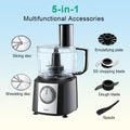10-Cup 3-Speed Multifunctional Stainless Steel Food Processor