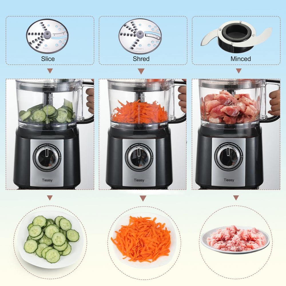 10-Cup 3-Speed Multifunctional Stainless Steel Food Processor
