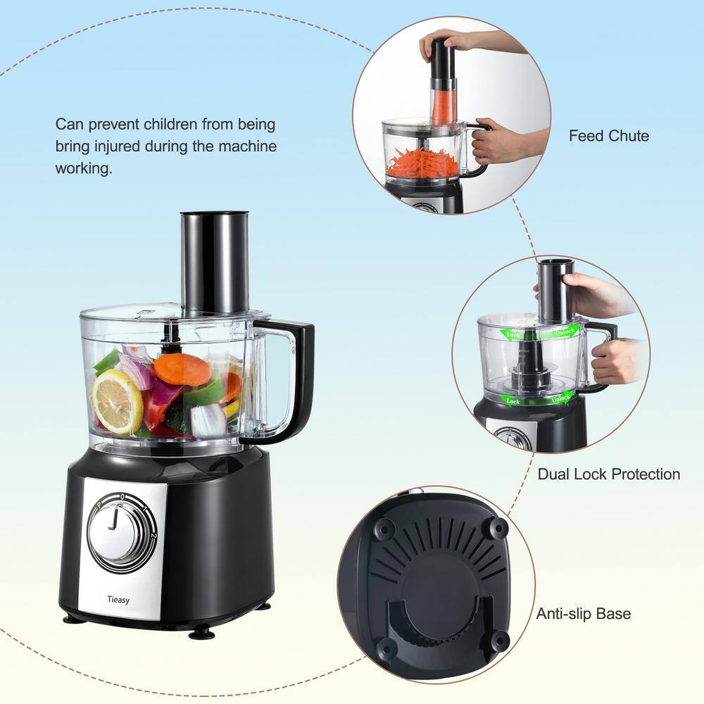 10-Cup 3-Speed Multifunctional Stainless Steel Food Processor