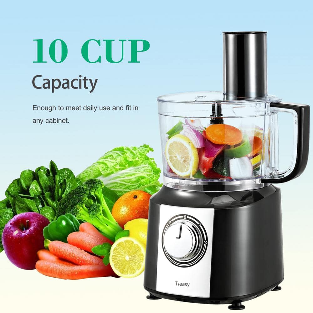 10-Cup 3-Speed Multifunctional Stainless Steel Food Processor