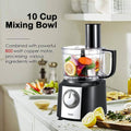 10-Cup 3-Speed Multifunctional Stainless Steel Food Processor