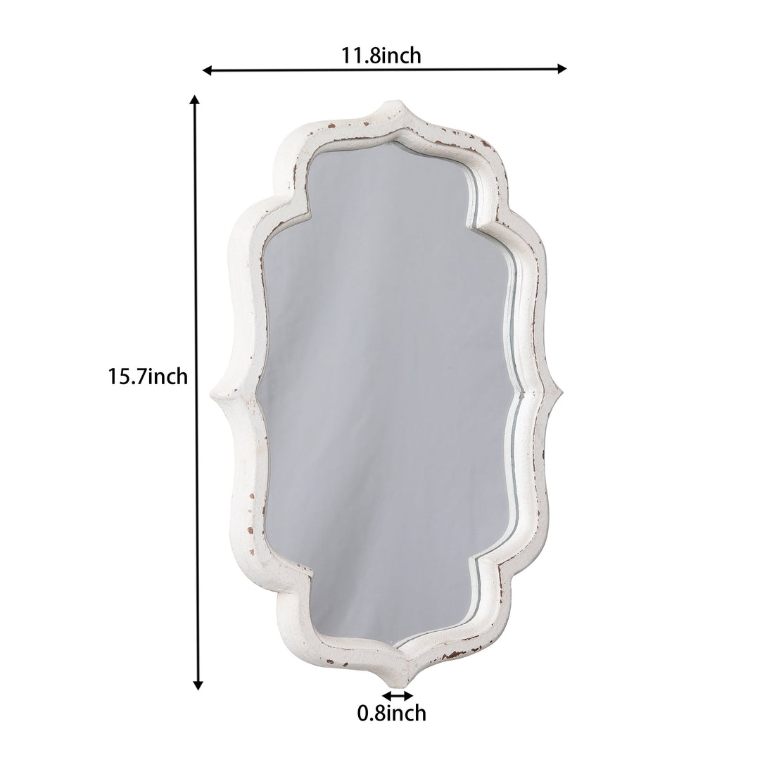 Hanging Rustic Distressed White Bathroom and Living Room Wall Mirrors,16 X 12 Inch