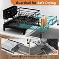 Dish Drying Rack - Expandable Rack, Large Capacity Dish Drainer for Kitchen Counter, Rust-Proof with Utensil Holder