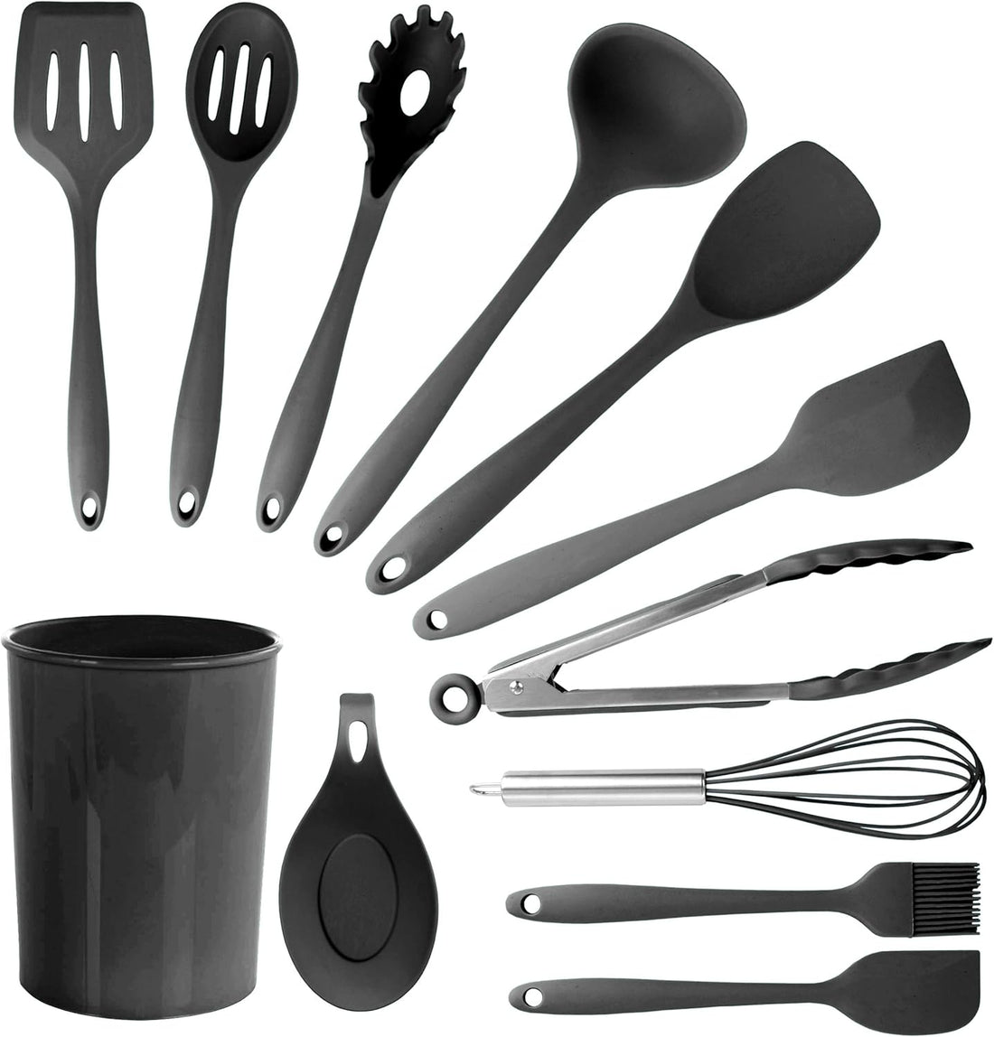 MegaChef Tool Cookware Utensil Set, 12 Piece, Black