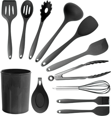 MegaChef Tool Cookware Utensil Set, 12 Piece, Black
