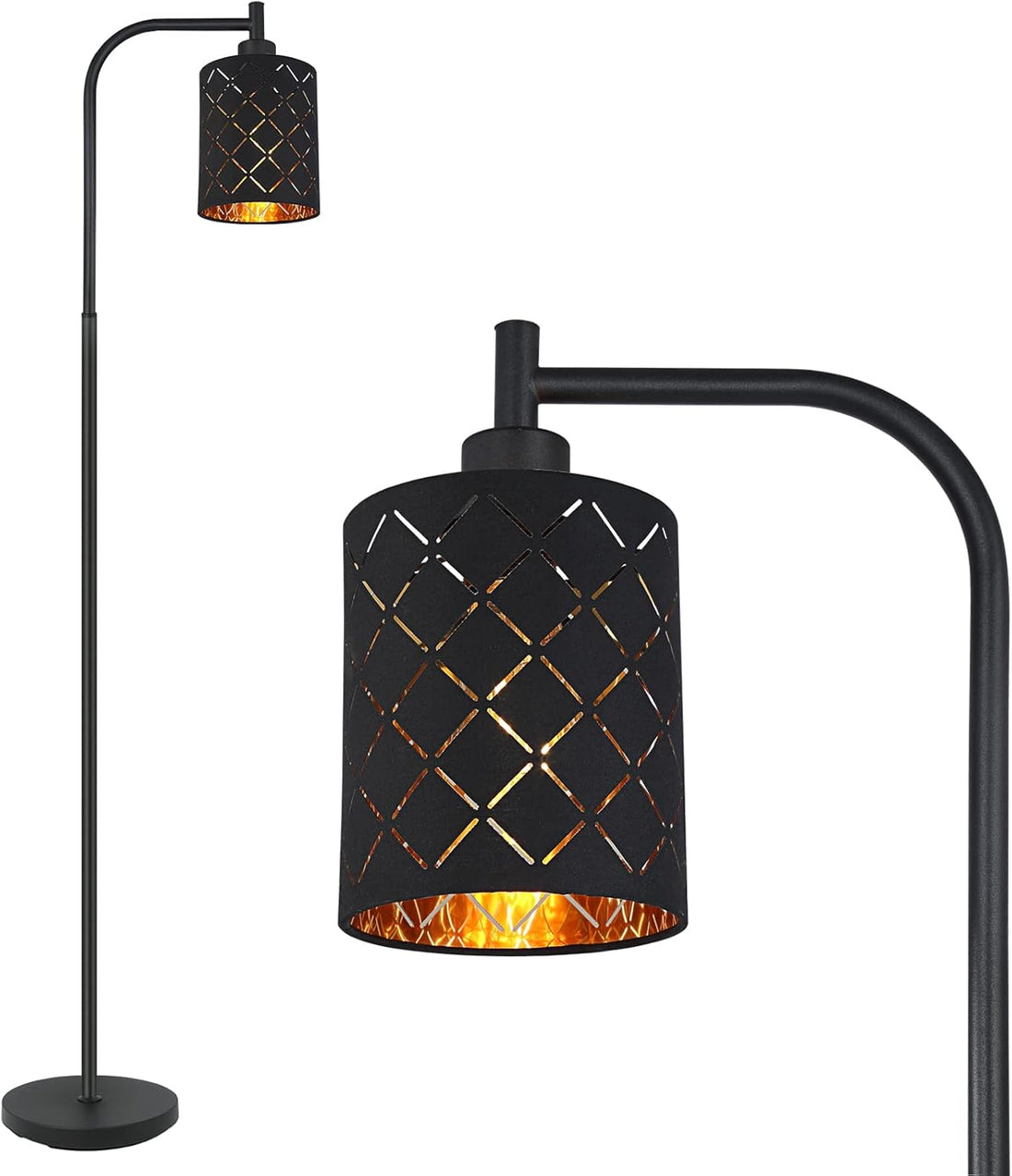 Gothic Floor Lamp with Laser-Cutout Lampshade, LED Standing Lamp for Living Room & Bedroom, 67 Inch