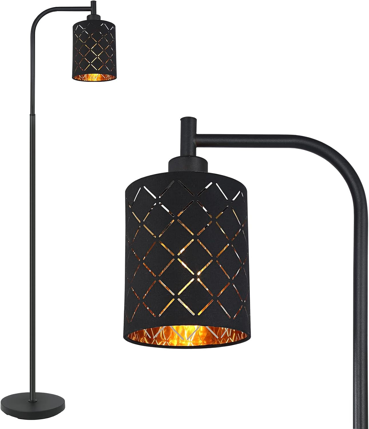Gothic Floor Lamp with Laser-Cutout Lampshade, LED Standing Lamp for Living Room & Bedroom, 67 Inch