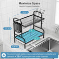iSPECLE Dish Drying Rack - 2 Tier Dish Rack with Cup Holder, Dish Drainer