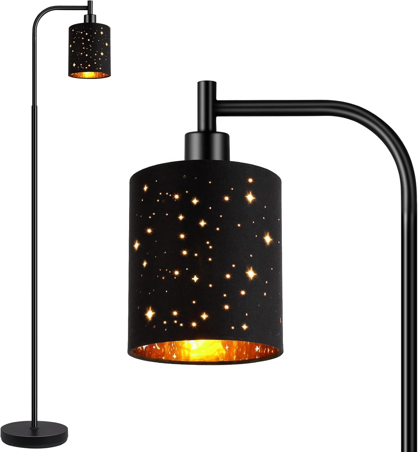 Gothic Floor Lamp with Laser-Cutout Lampshade, LED Standing Lamp for Living Room & Bedroom, 67 Inch