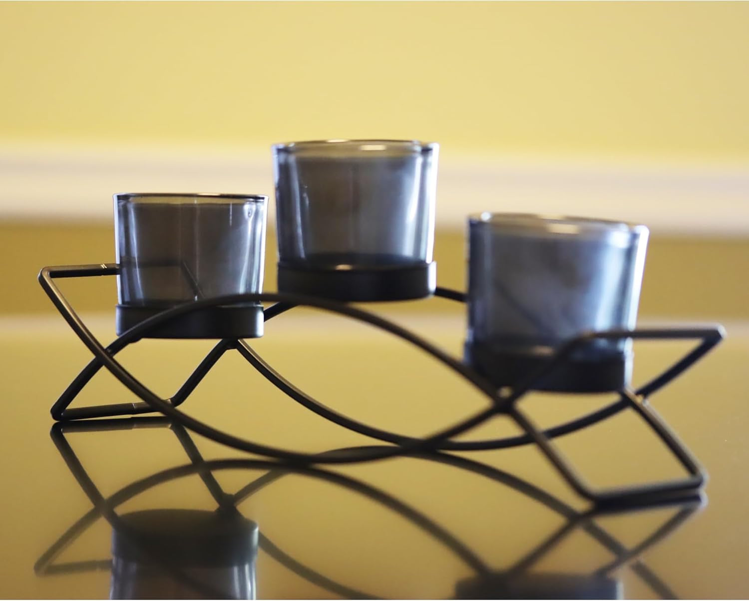 Seraphic Iron Arch Table Centerpiece Decoration 3 Cups