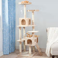 66.25 In. Beige Skyscraper Sleep and Play Cat Tree