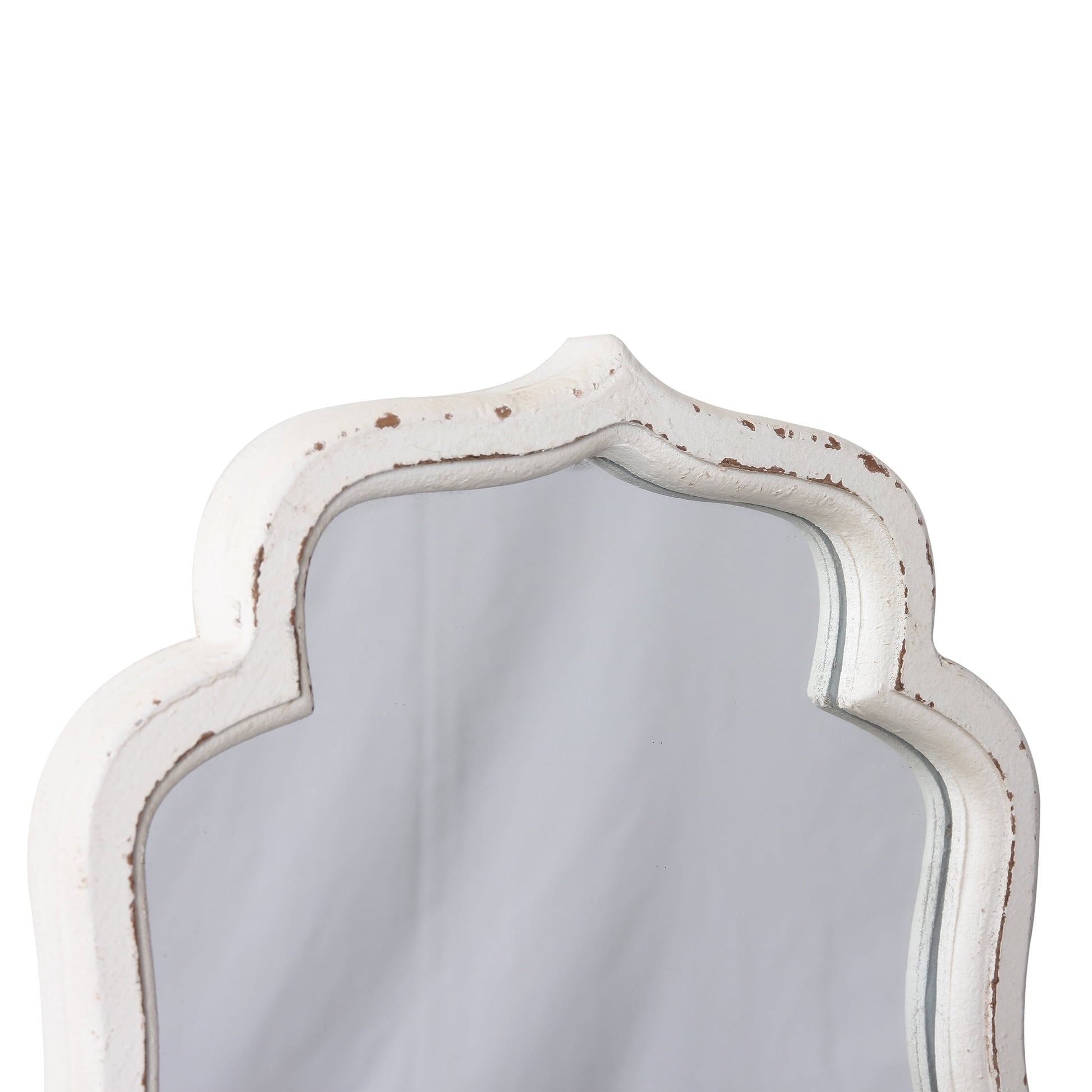 Hanging Rustic Distressed White Bathroom and Living Room Wall Mirrors,16 X 12 Inch