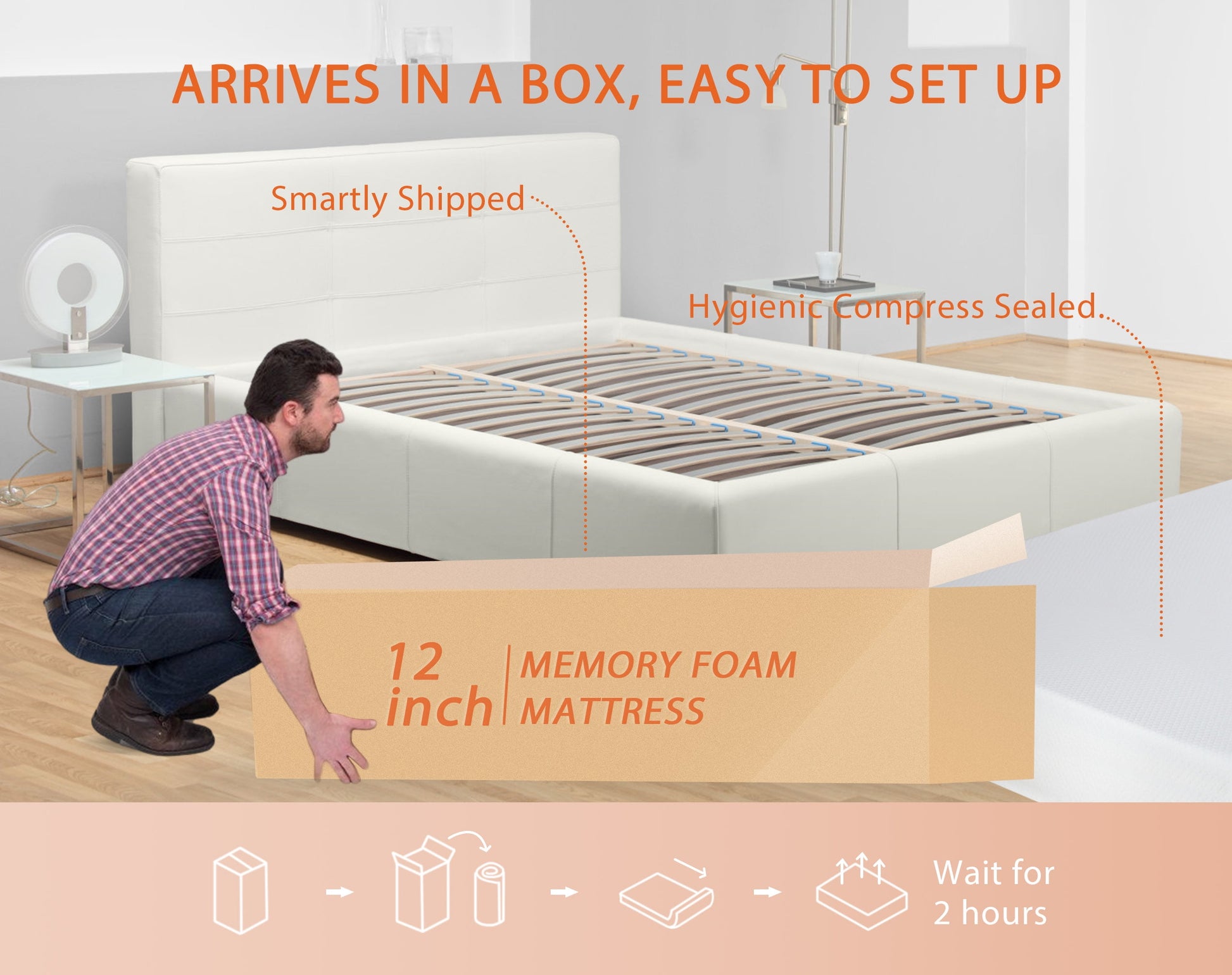 12 Inch Twin Mattress, Gel Memory Foam Mattress in a Box, Medium Comfort