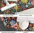 Boho Floral Kitchen Rug Mat Set of 2 Washable Non Slip Mats