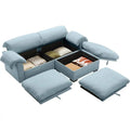 Velvet loveseat sofa with deep seating and storage ottoman in a modern living room. Plush upholstered design offers comfort and style.