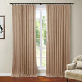 108 Inches Long Blackout Curtain for Bedroom Kids Room , Linen Blend Thermal Insulated Curtain 52Wx108L,1 Panel