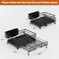 Dish Drying Rack - Expandable Rack, Large Capacity Dish Drainer for Kitchen Counter, Rust-Proof with Utensil Holder