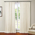 108 Inches Long Blackout Curtain for Bedroom Kids Room , Linen Blend Thermal Insulated Curtain 52Wx108L,1 Panel