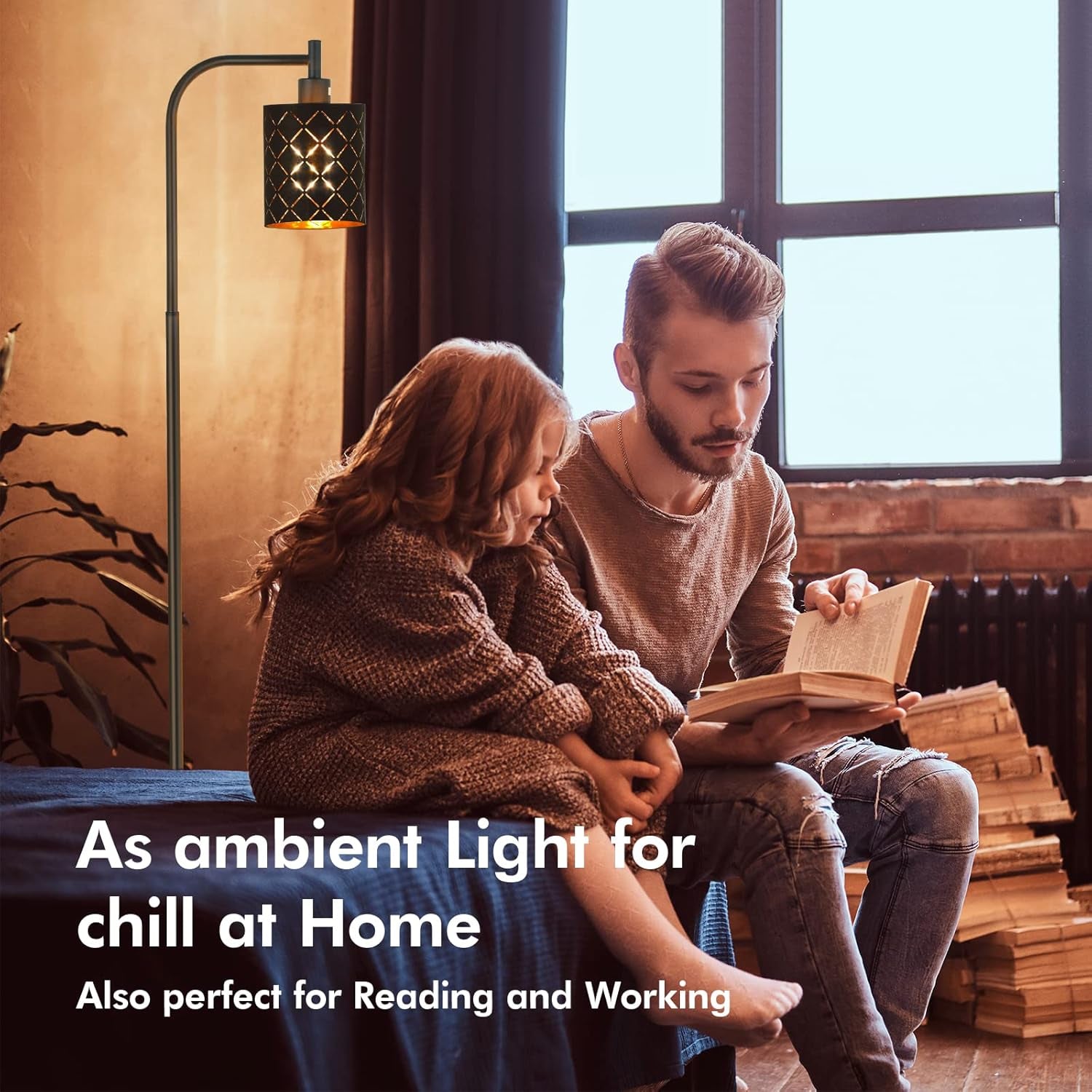 Gothic Floor Lamp with Laser-Cutout Lampshade, LED Standing Lamp for Living Room & Bedroom, 67 Inch