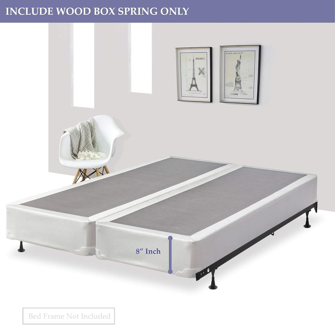 8-Inch Fully Assembled Wood Split Traditional Box Spring/Foundation for Mattress Set