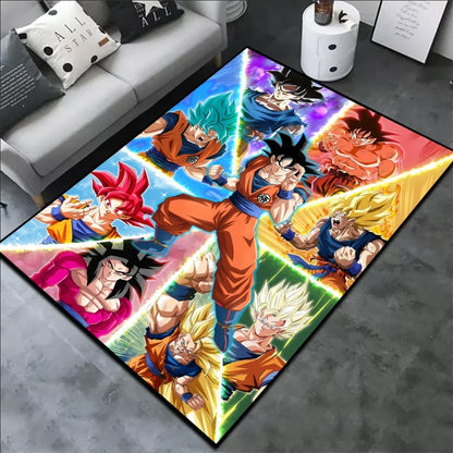 Irregular Area Rugs Anime Dragon Ball Z Goku Different Forms Custom Rug Handmade Carpet Area Rug for Home Decor