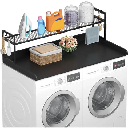 Easy installation guide for laundry room countertop with shelf. Features pre-drilled holes, labeled accessories, and user-friendly assembly manual.