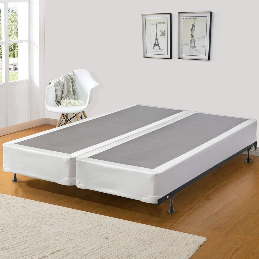 8-Inch Fully Assembled Wood Split Traditional Box Spring/Foundation for Mattress Set