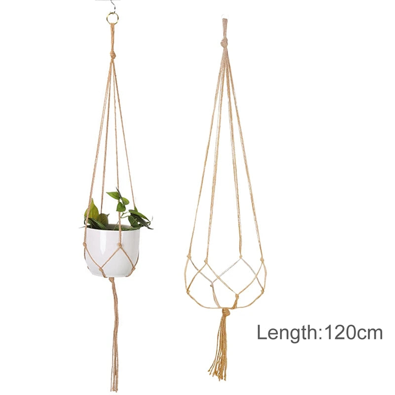 Hanging Plant Handmade Macrame Plant Hanger Flower Pot Planter Hanger Wall Decor Courtyard Garden Hanging Planter Hanging Basket