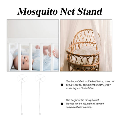 Mosquito net bracket crib for baby holder, designed for securing netting over a bassinet. Durable steel construction ensures long-lasting use.