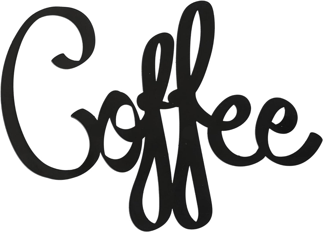 Coffee Sign Black, 9.45 X 6.9 inch | Metal Wall Art 