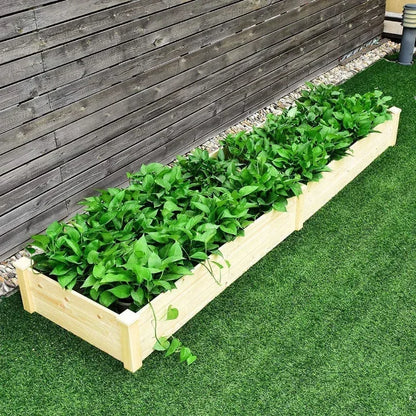 Raised Garden Bed Divisible Wooden Planter Box Outdoor Patio Elevated Garden Box Kit To Grow Flower Fruits