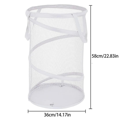 Folding Dirty Laundry Sorting Basket Large Mesh Yarn Storage Bag Frame Bucket Laundry Organizers Storage Pouch Storage Organizer