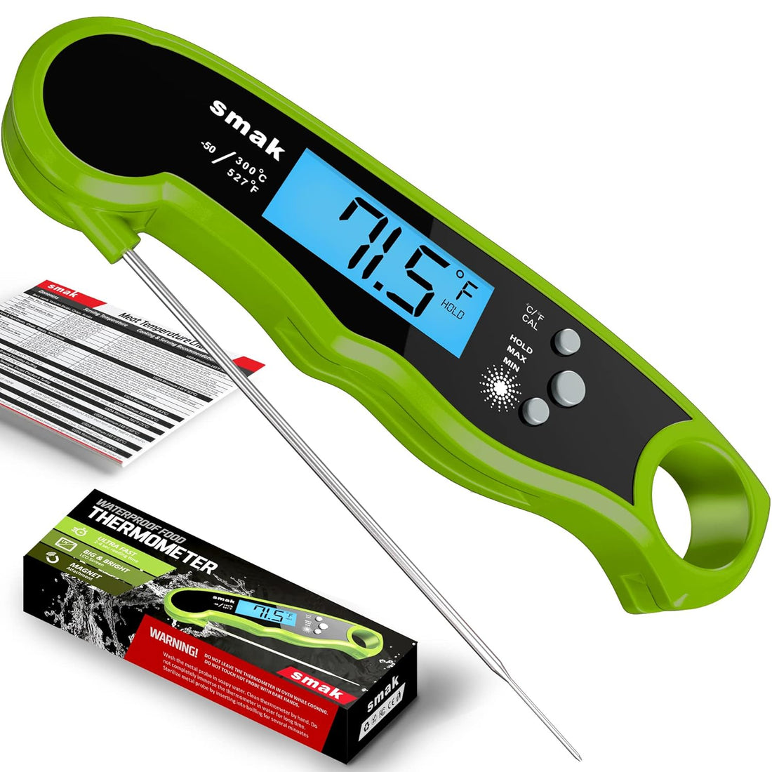 Waterproof Kitchen Food Cooking Thermometer with Backlight 