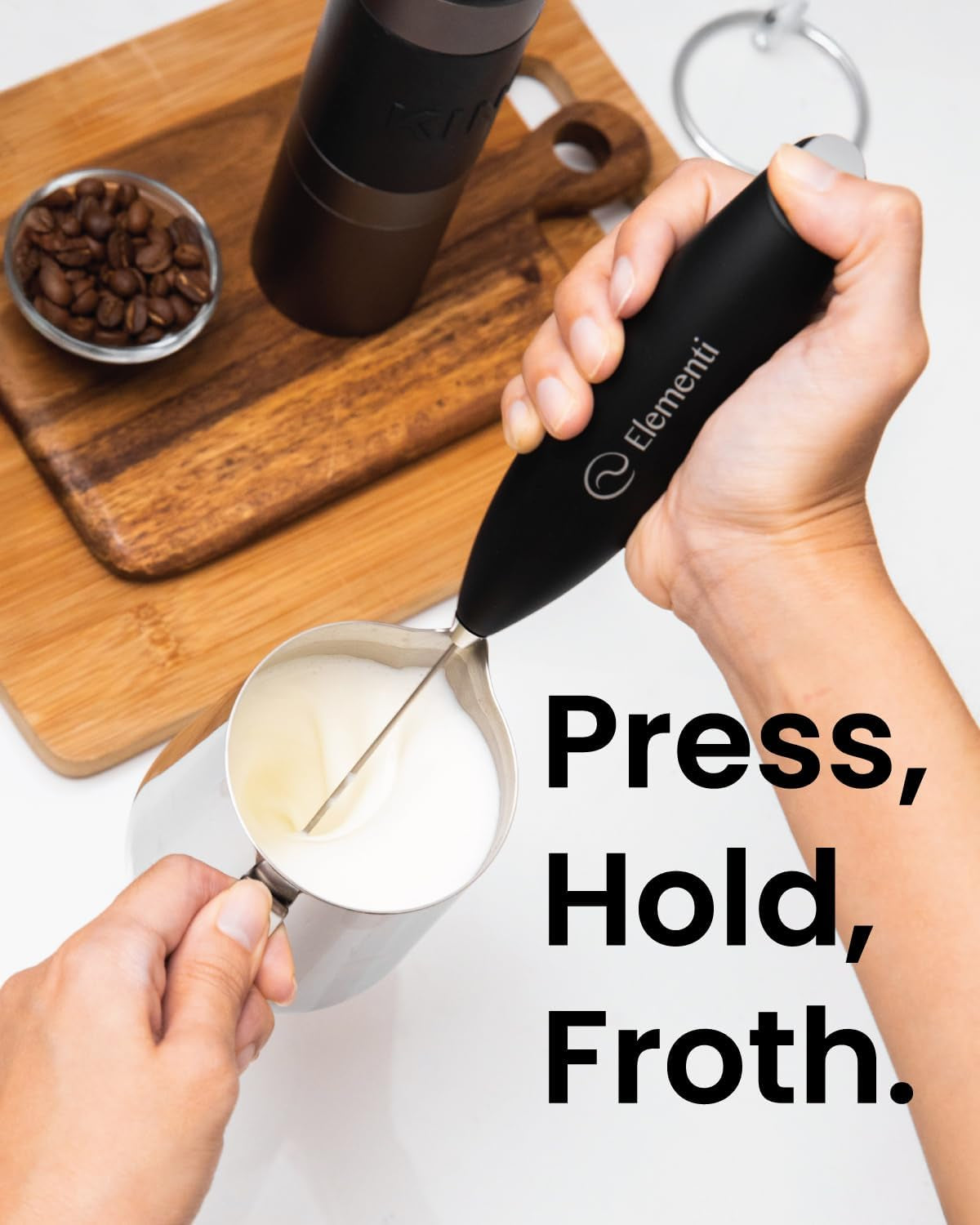 Elementi Electric Milk Frother Handheld