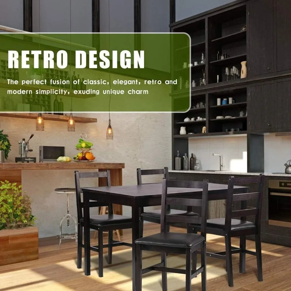 Kitchen Table and Dining Table Set, Wooden Elegant Kitchen