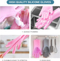 Angel Wings Magic Dish Washing Gloves with Scrubber, Silicone Reusable Cleaning Gloves, Heat-proof Household Scrubber Gloves
