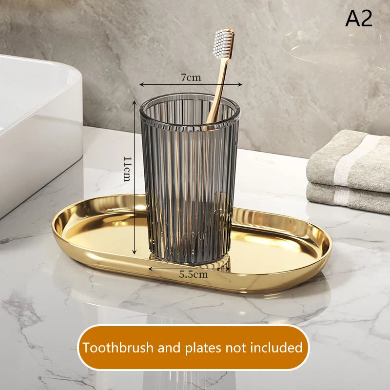 Acrylic Mouthwash Cup Toothbrush Bathroom Cup Light Luxury Style Bathroom Storage Accessories Toothbrush Holder