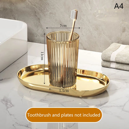 Acrylic Mouthwash Cup Toothbrush Bathroom Cup Light Luxury Style Bathroom Storage Accessories Toothbrush Holder