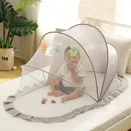 Baby Bed Infant Mosquito Nets Foldable with Cotton Pillows Portable Folding Baby Bedding Crib Netting