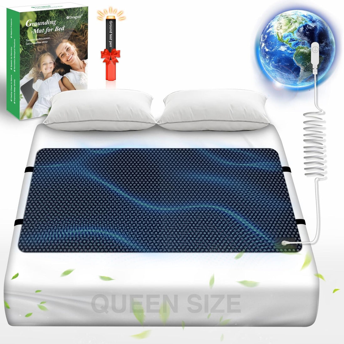 Grounding Mat for Bed, Grounding Pad for Sleep, Anti-Slip