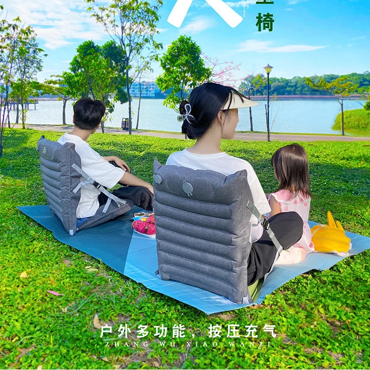 Outdoor Camping Inflatable Folding Seatings Picnic Beach Leisure Portable Cushion Backrest Lying Chair Air Cushion Chairs