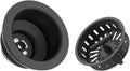 KONE Black Kitchen Sink Drain Matte Black Sink Strainer 3-1/2 Inch Drain Assembly Kit 