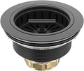 KONE Black Kitchen Sink Drain Matte Black Sink Strainer 3-1/2 Inch Drain Assembly Kit 