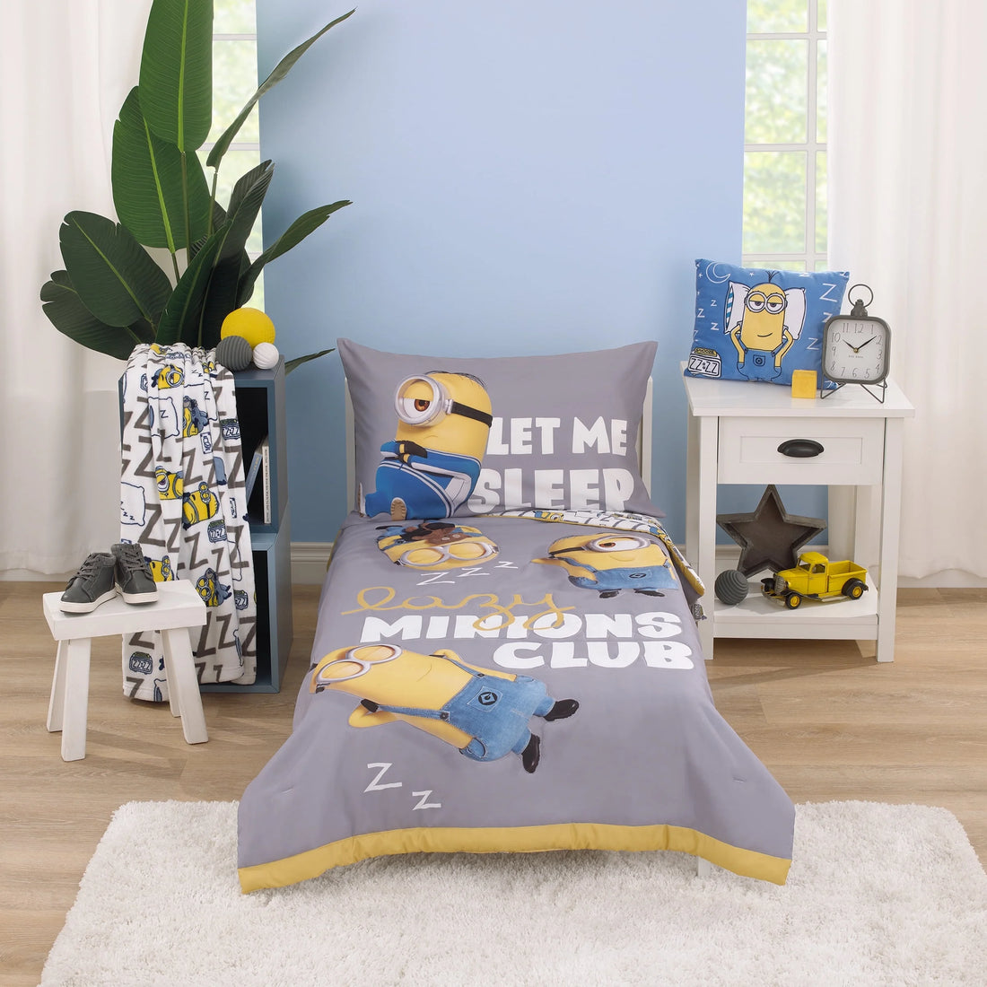 Lazy Minions Club 4 Piece Toddler Bed Set