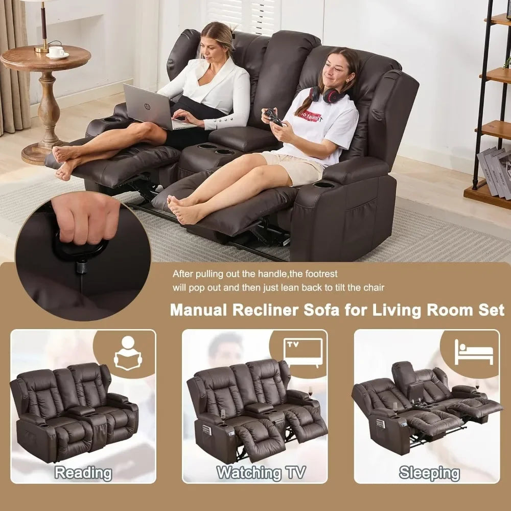 Recliner Sofa & Console, Wall Hugger Reclining RV,  RV Theater Seats, Theater Seating, Home Theater Seating